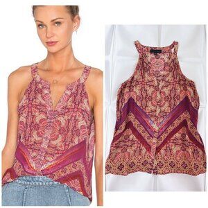 BEAUTIFUL Sanctuary Womens Sz S Paisley Border Print Shell Tank Top Tunic Blouse